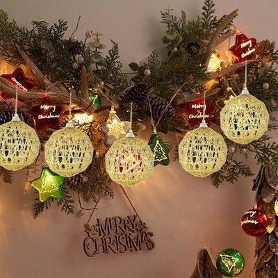 Glitzernde Weihnachtskugel-Ornamente zum Aufhängen Weihnachtsbaumschmuck Kinder Spielzeugkugeln Heim Neujahrsparty Dekorationszubehör