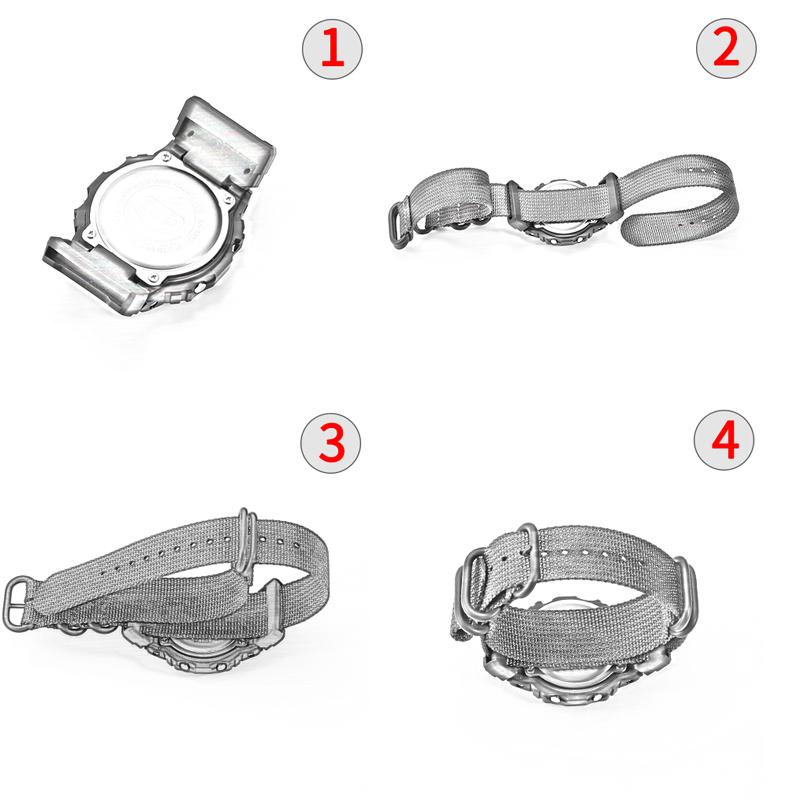 16mm Adapter+ Conversion Nylon Strap For Casio Gshock GA120 GA100 5600 GWM5610 DW6600 Watchband Accessories