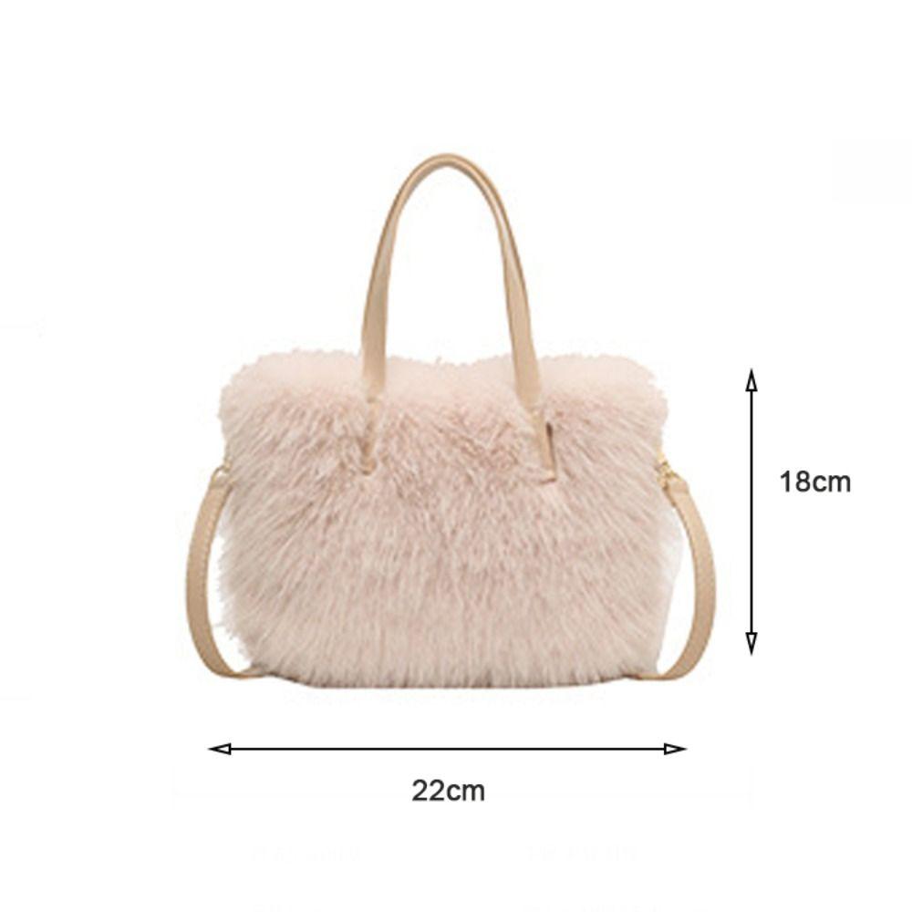 Fashion Faux Fur Ladies Shoulder Bag Soft Fluffy Female Crossbody Bag Handbag Square Luxury Tote Bag for Women