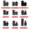 1Set Special Billiard Cue Joint Protector Set Plastic Black Middle Wheel Protection Cover Joint Caps for Uni Loc Wavy