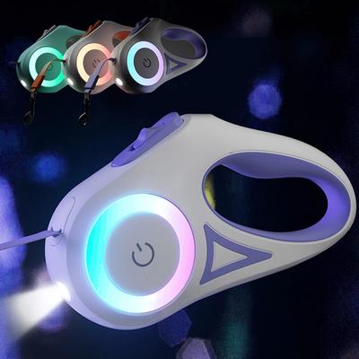 3M 5M Automatisch einziehbare Hundeleine LED leuchtende führende Mode Lichtgurte für Hundewelpen Haustier Flexi Walking Running Leine