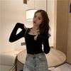 Autumn and Winter Square Neck Knitted Pullover Sweater Fashion Elegant Long Sleeve Slim Fit Office Bottoming Shirt Casual Solid Color Basic Clothing
