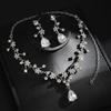 2026 European and American Women's Alloy Rhinestone Necklace Jewelry Set Bridal Wedding Banquet Jewelry
