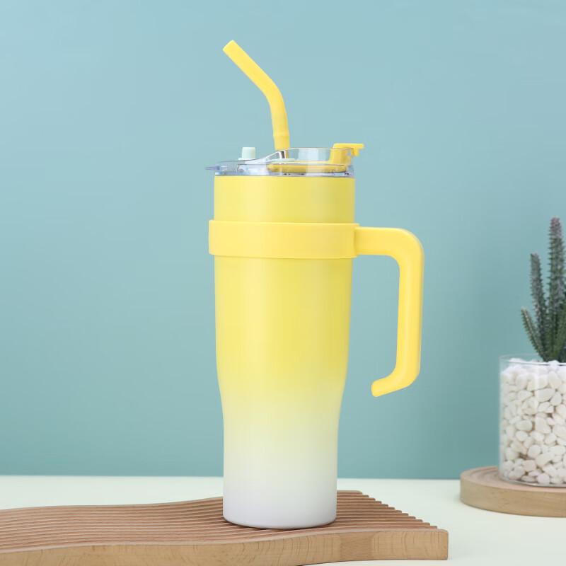 Большой термостакан с градиентом, ручкой и трубочкой, 40 унций