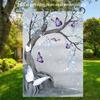 2D Flat - 2D Flat - 1pc, 2D Flat Printing, Enchanting Butterfly And Tree Scenery Garden Flag, Material, Multiple Sizes Available, Machine Washable for