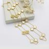 10 Flower Sweater Chain Double-sided Four-leaf Clover Necklace Accessible Luxuryfashion Flower Pendant Clavicle Chain Necklace