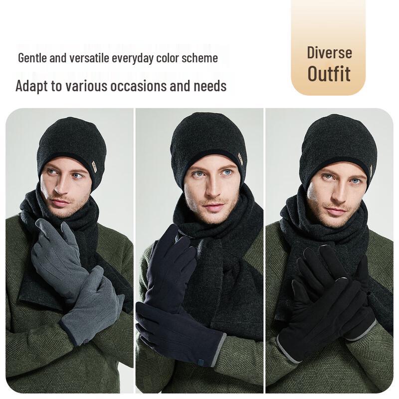 JIUMU Men's Winter Fleece-Lined Touchscreen Gloves