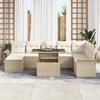 VidaXL Ensemble de 9 Canapés de Jardin avec Coussins Beige Poly Rattan 3348337