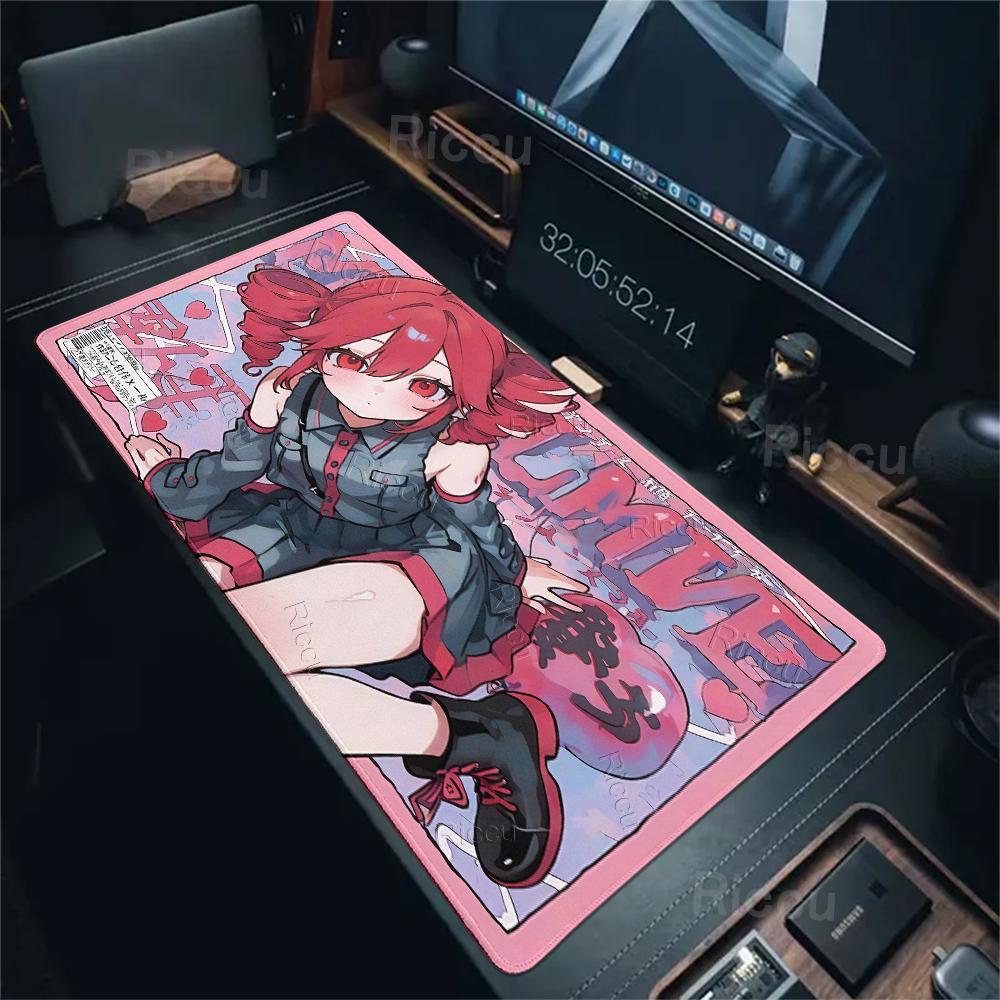 Kawaii Anime Mädchen Gaming Mauspads K-Kasane Teto Muster Erweitertes LockEdge Mauspads XXL Computer Tastatur Gummi Rutschfeste Matte