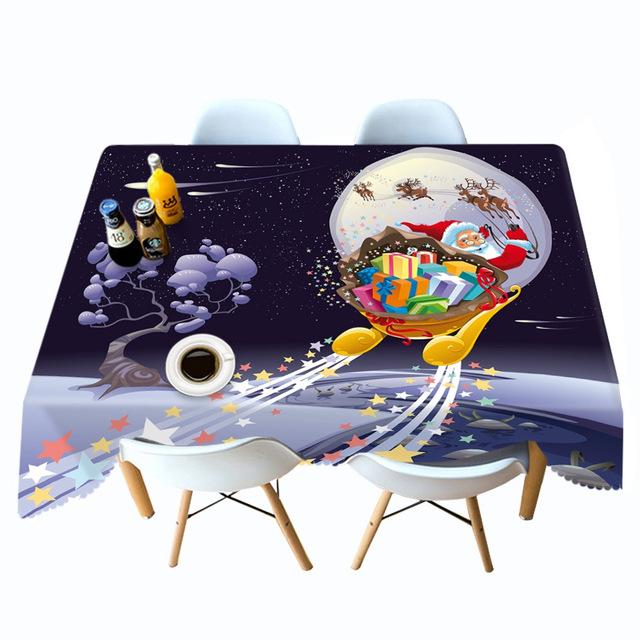 Thicken Cotton Christmas Tablecloth Golden Lantern And Tree Pattern Rectangular Round Table Cloth For Wedding Picnic Party