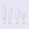 240pcs Coffin Shape Sandwich Nail Forms Almond Shape Ultra-Thin Double-Sided Fake Nails with Auxiliary Line Clear Extension