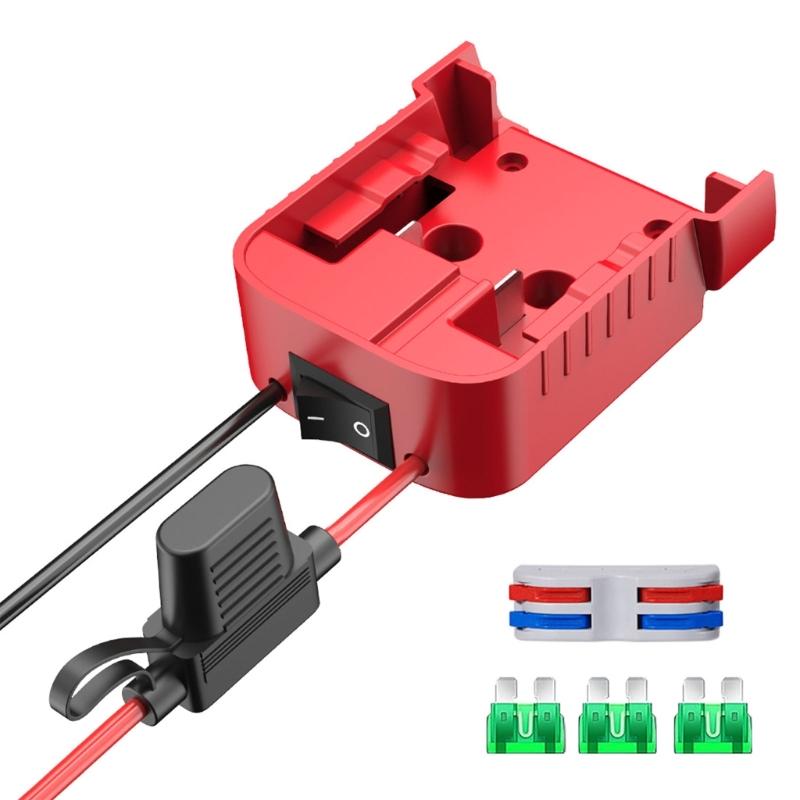 

Power Wheel Adapter for 18V Lithium Battery with Fuses Wire Terminals Battery Adapter Power Connector for Car Toy Roboti 1