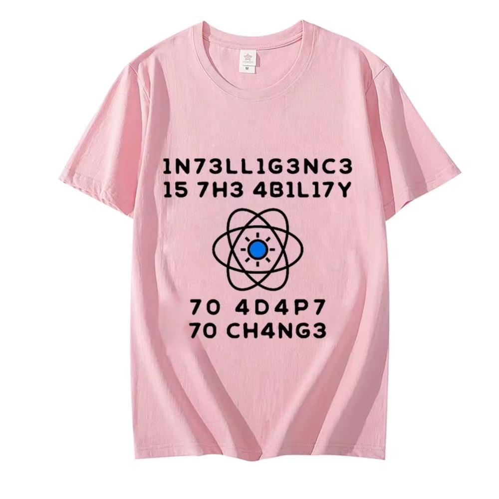 Men's T-Shirts Fashion Intelligence Is The Ability To Adapt To Change Print Tops Casual T Shirt Funny Clothes Oversized T Shirts