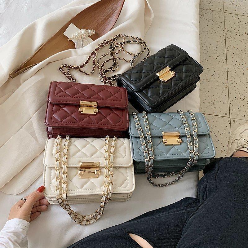 Internet celebrity chain bag female popular new fashion versatile messenger bag foreign style diamond shoulder small square bag