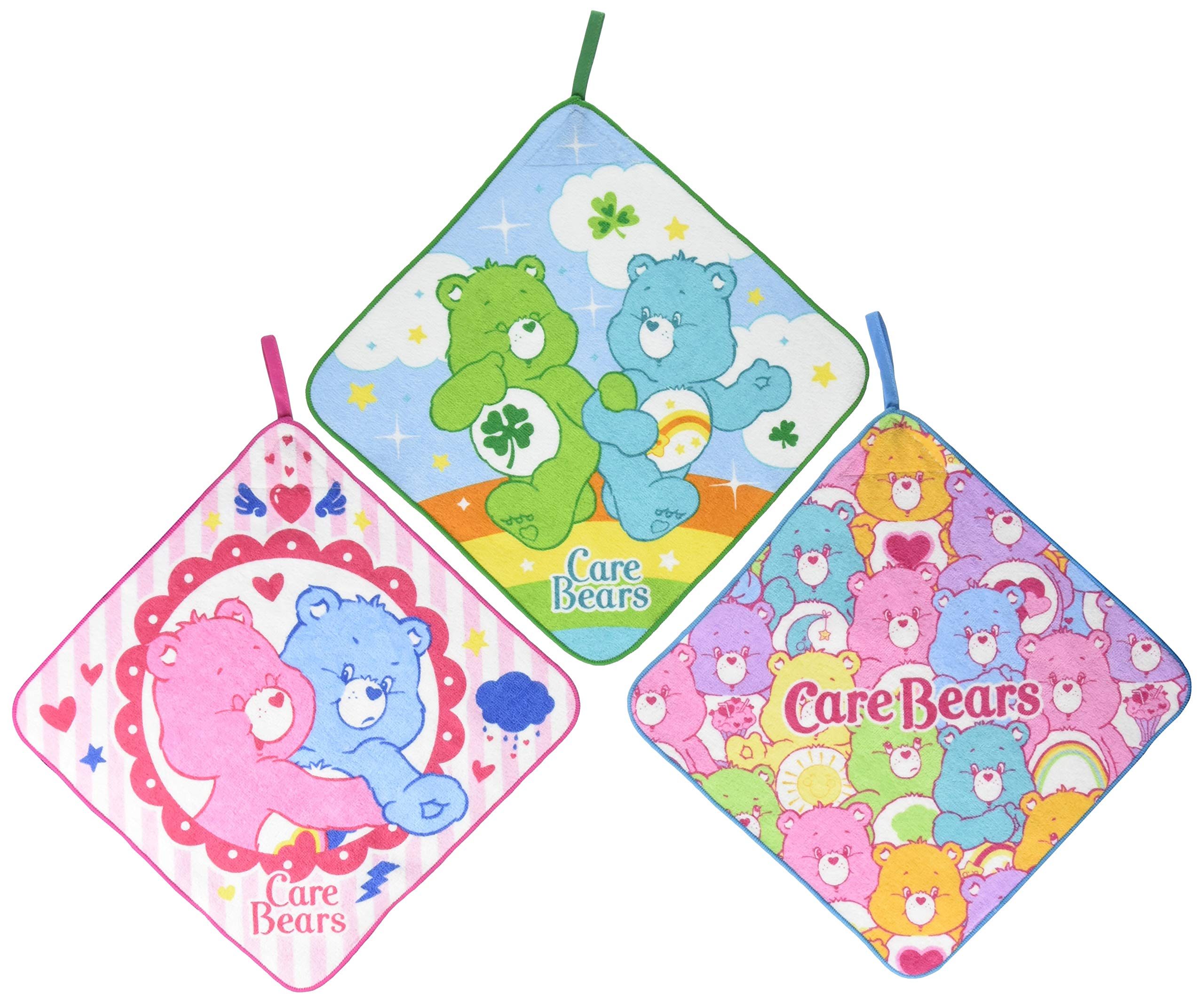 Marushin Loop Care Bears Bear Friends Antibacterial and for 5545000600 Towels, 3-Pack, & Design, Odor-Resistant, Girls, Kindergarten, Daycare,