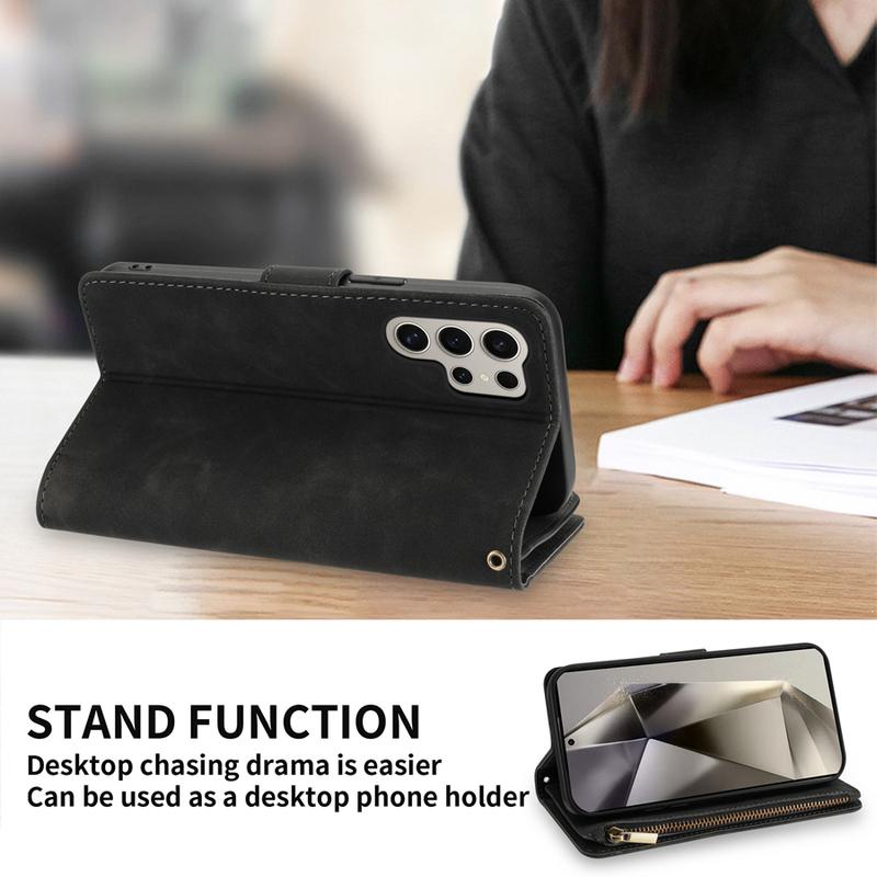Wallet Multi-card Zipper Kickstand Magnetic Flip Leather Case For Samsung Galaxy S24 Ultra S23 FE S22 Plus A14 A15 A53 A54 A55