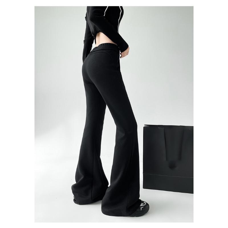 Autumn Winter Women Fashion Micro-pull Pants New Drawstring Sports Casual Sweatpants Solid Color Flared Pants Casual Street Wear Trousers 2339