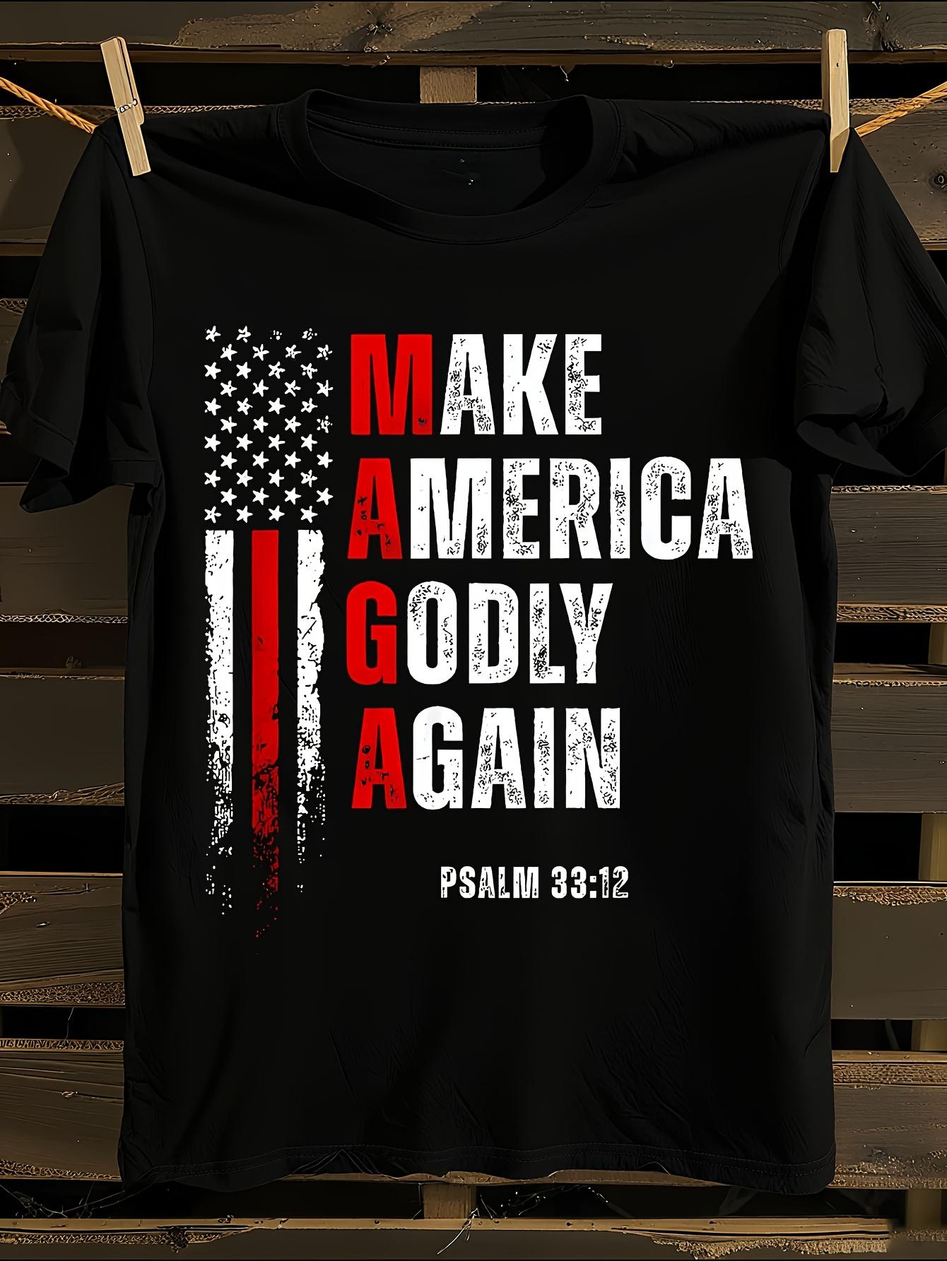 s Make America Godly Again Christian T-Shirt Mens Tshirt Womens Tshirts with Letters Print Short Sleeves T-Shirt Casual Street Tee Shirt Top XL