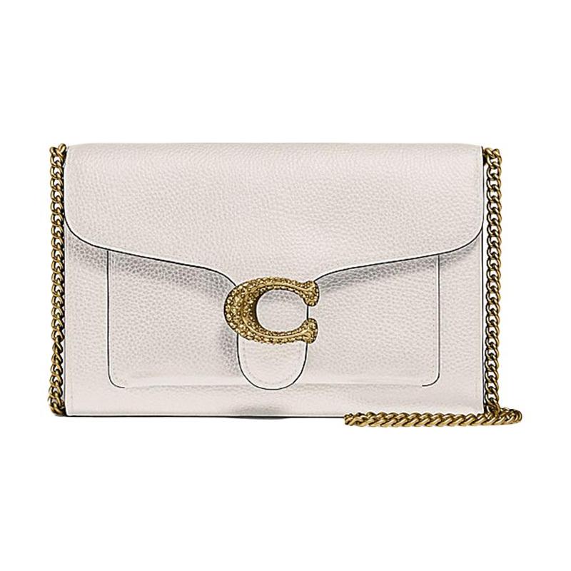 COACH Tabby 20 WOC chain leather armpit bag crossbody shoulder bag women's white