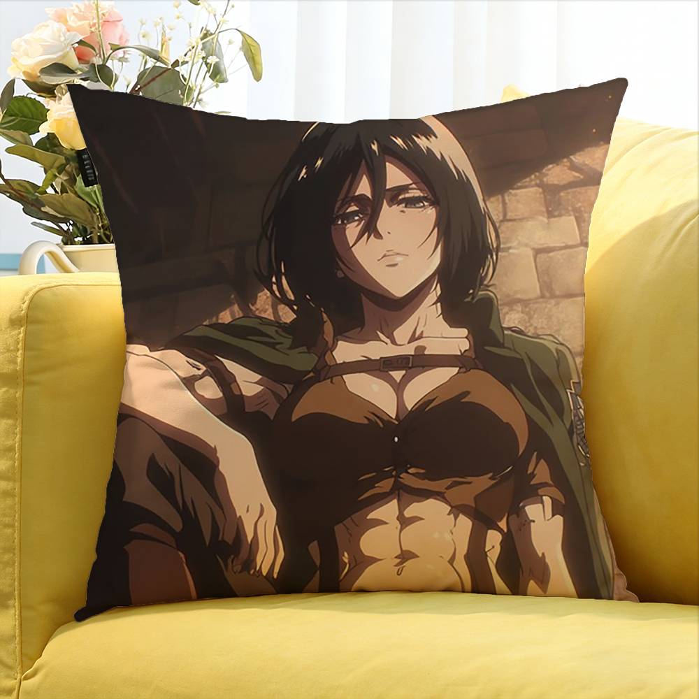 Luxury Hot Anime Attack On Titan  Various Sizes Square Pillow Case For Car Home Bedchamber Decor
