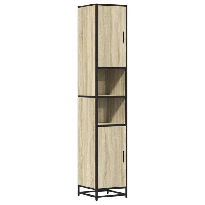 VidaXL Armoire de salle de bain chêne sonoma bois d'ingénierie métal 3300881