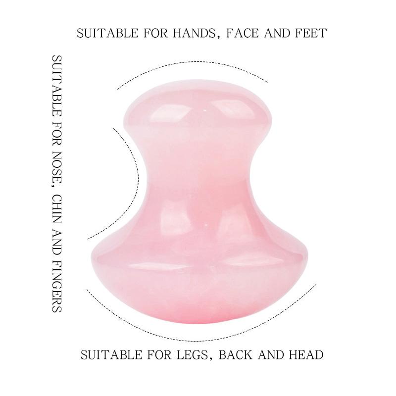 Natürliches Rosenquarz Gua Sha Schabmassagegerät Pilzform Kristall Guasha Stein Für Spa Entspannende Meditation Massagegerät