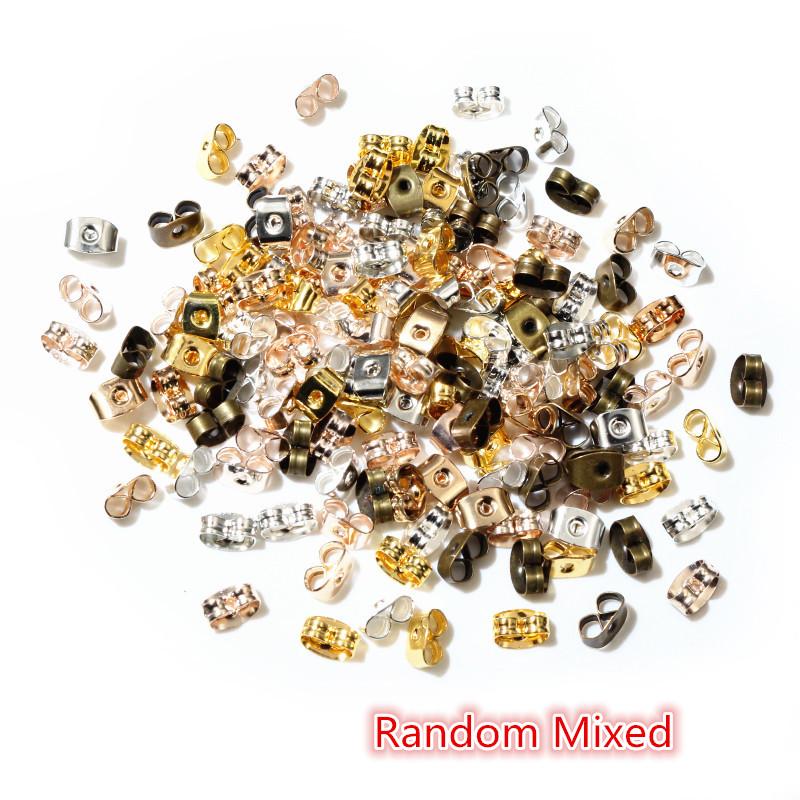 200pcs/lot Ear Post Studs Backs Stopper Scrolls Ear Post Butterfly For Jewelry Making DIY Blocked Caps Earring Backs Stoppers