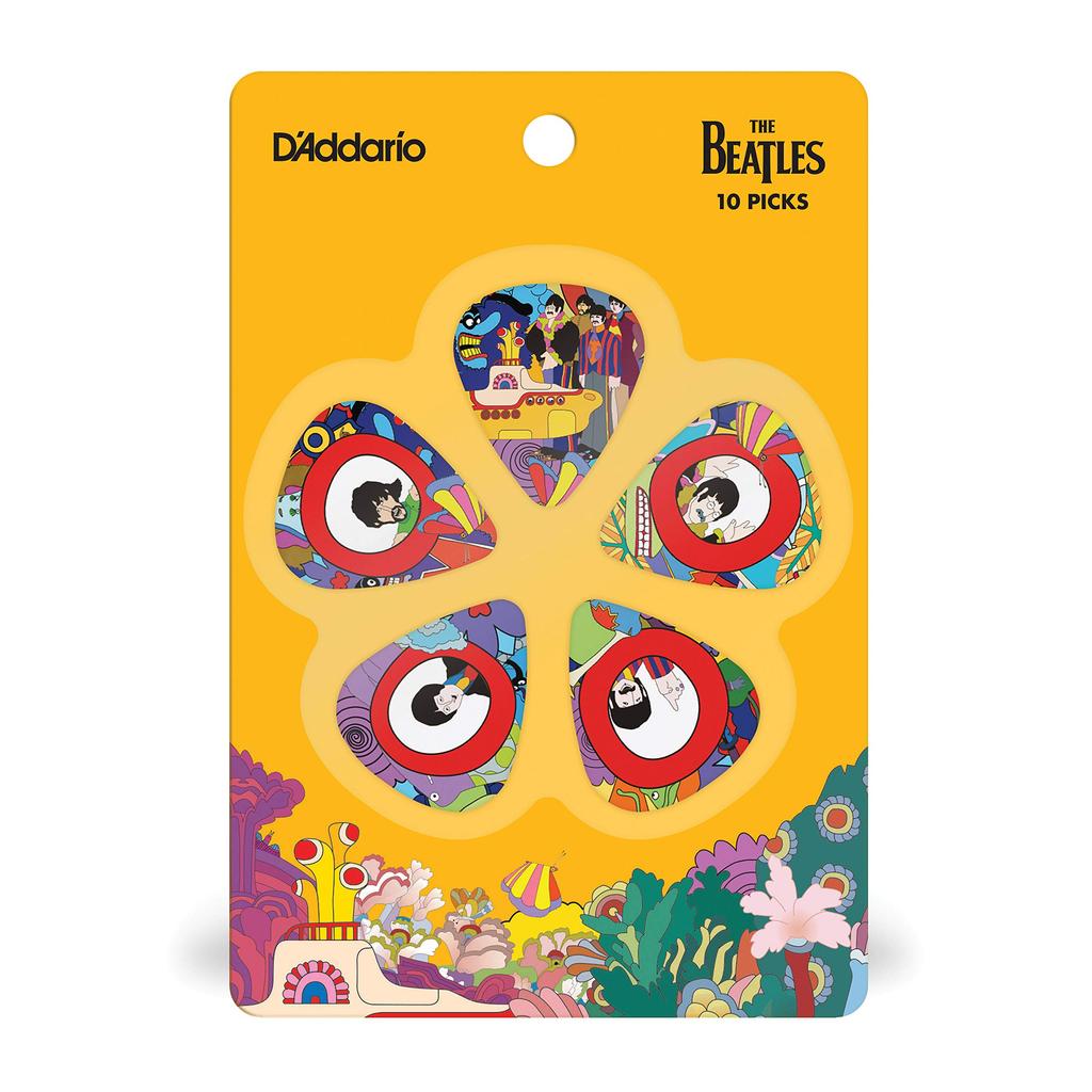 D'Addario Yellow Submarine 50th Anniversary Picks, Heavy, 1CWH6-10B7, Beatles Design, Pack of 10