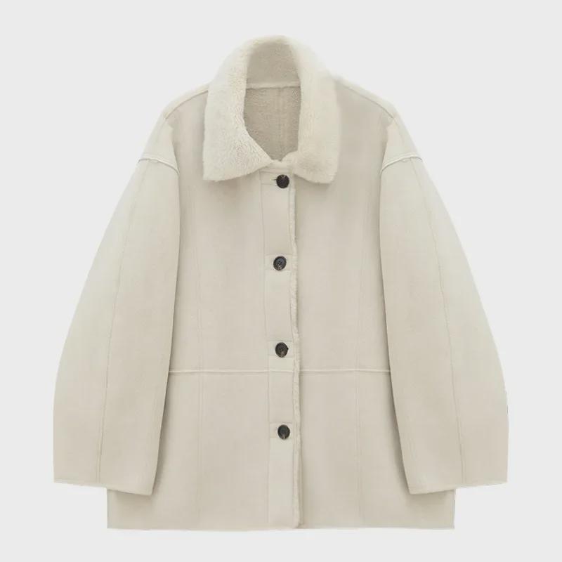 Love and Nancy 2024 Winter Thick Suede & Fur Retro Jacket - Warm, Loose-Fit, All-Match Design