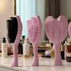 Pente de Cabelo com Asas de Anjo Feminino: Pente de Massagem com Almofada Fofo para Penteado Úmido e Seco
