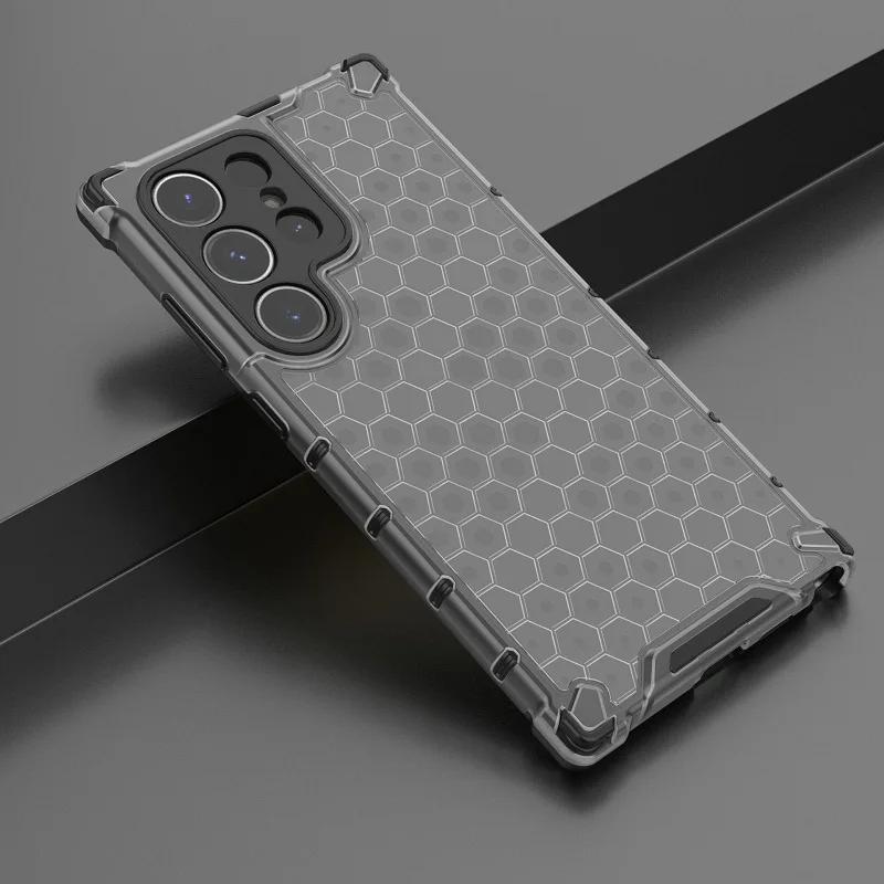 

2 in1 Full Protection Shockproof Phone Case For Samsung Galaxy S24 S23 S22 S21 Ultra S24Plus S23FE Translucent Hard Armor Cover S24
