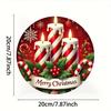 ChristmasThemed Iron Sign with Red and White Striped Candles  Ideal for Farmhouse Decor Kitchen Garden Balcony Indoor