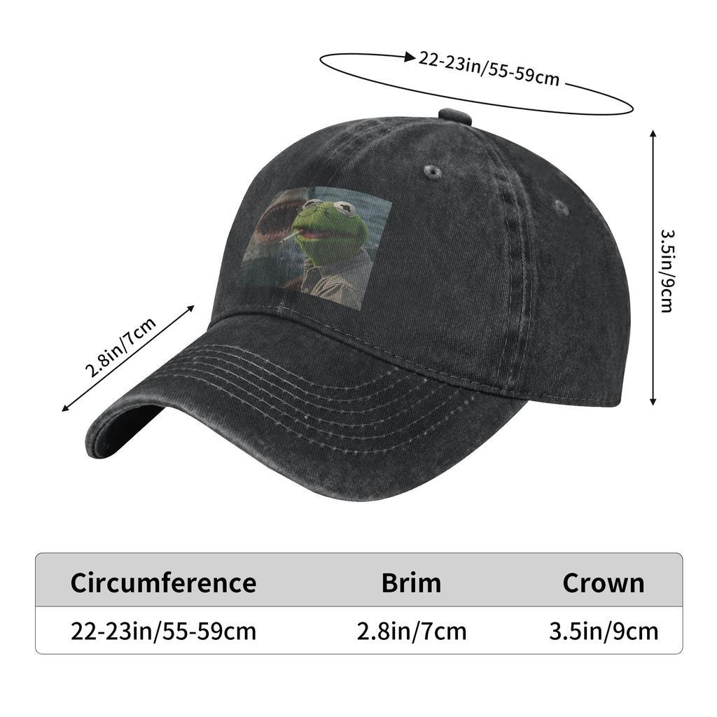 KKermit The Frog Smoking Meme Casual Baseball Cap For UnisexTeens Summer Hiking Fishing Streetwear Sun Visor Snapback Cap
