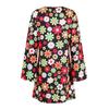 Women's V-Neck Long Sleeved Dress With Casual Floral Print Flared Sleeve Skirt