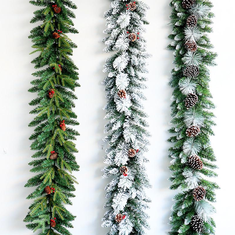 Christmas Encryption 2.7m Flocked Vine Door Hanging Decoration
