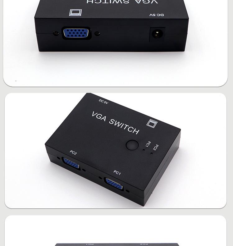 2-in-1 VGA Switch: Dual Computer to Single Monitor Converter