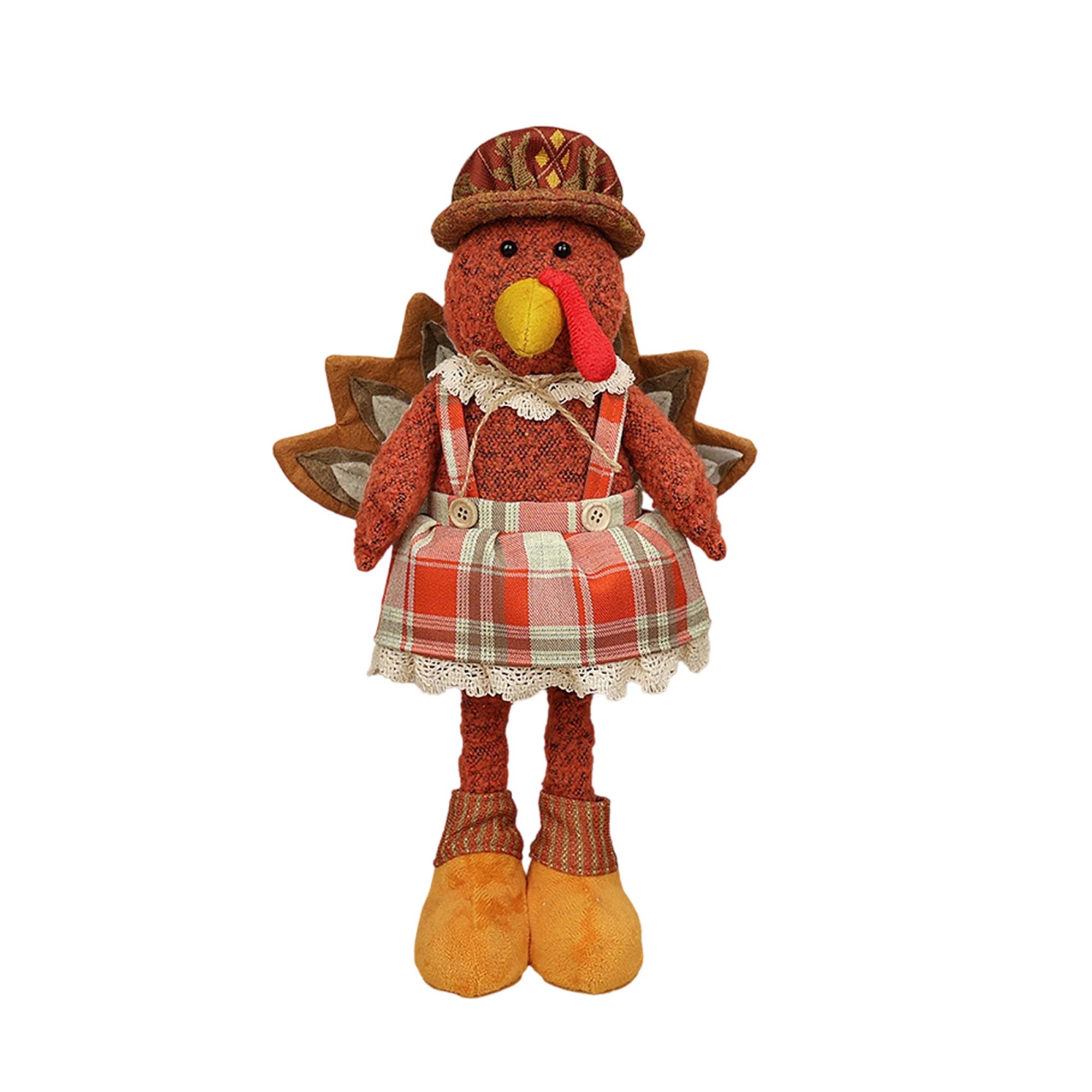 

Thanksgiving Turkey Decor Adorable Extendable Doll Tabletop Figurine House Decoration Gift for Home M жовтий