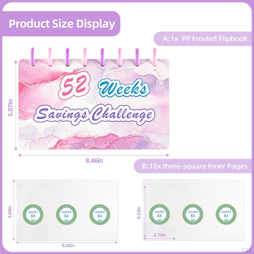 52-tygodniowe wyzwanie oszczędzania pieniędzy Segregator Budżet na gotówkę Planer Walentynki