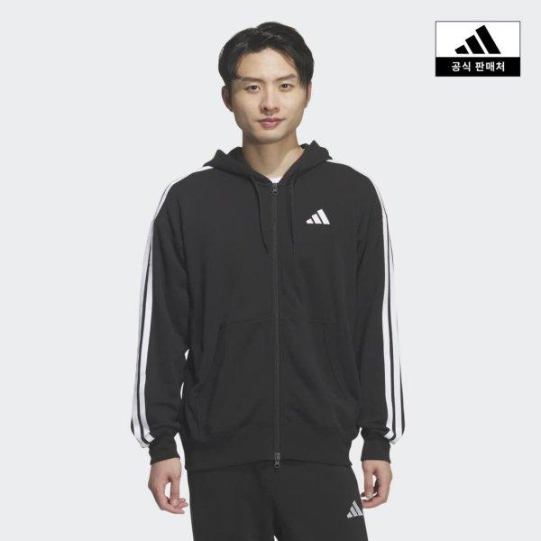 Adidas Essential+ Loose Fit 3s French Terry Zip Hoodie KF3707/AS