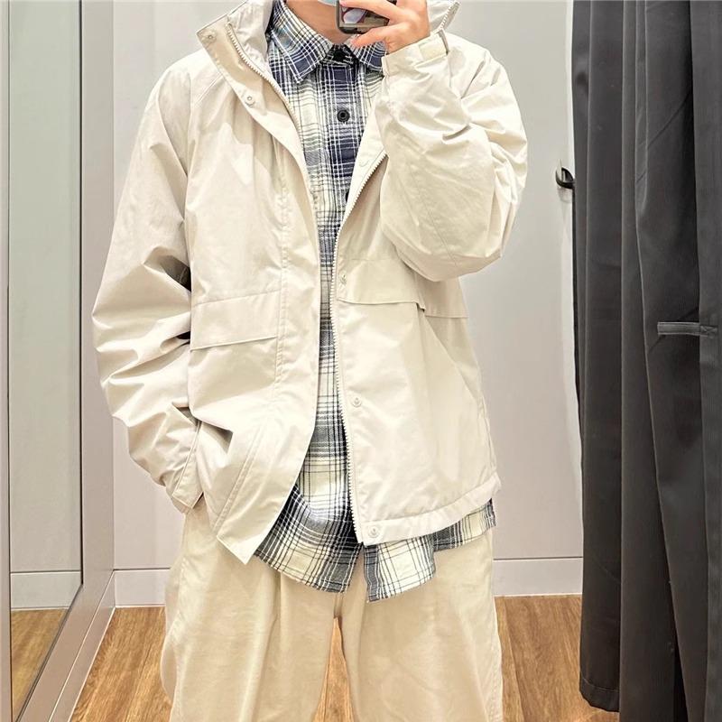 

2025 Весенне-осенняя ветровка с капюшоном: Унисекс Модная куртка со стойкой, Ветрозащитный стиль L (Suggested 55-67.5kg)