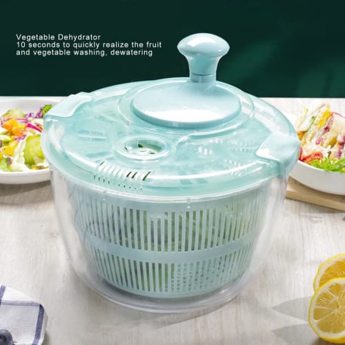 5L Manual Vegetable Washer Spinner, Large Lettuce Dryer, Mixer for Vegetables, Herbs, Berries, and Fruits, with Non-Slip Base
