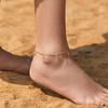 Minimalist Thin Chain Inlaid Zircon 18k Gold Plated Womens Anklet Jewelry