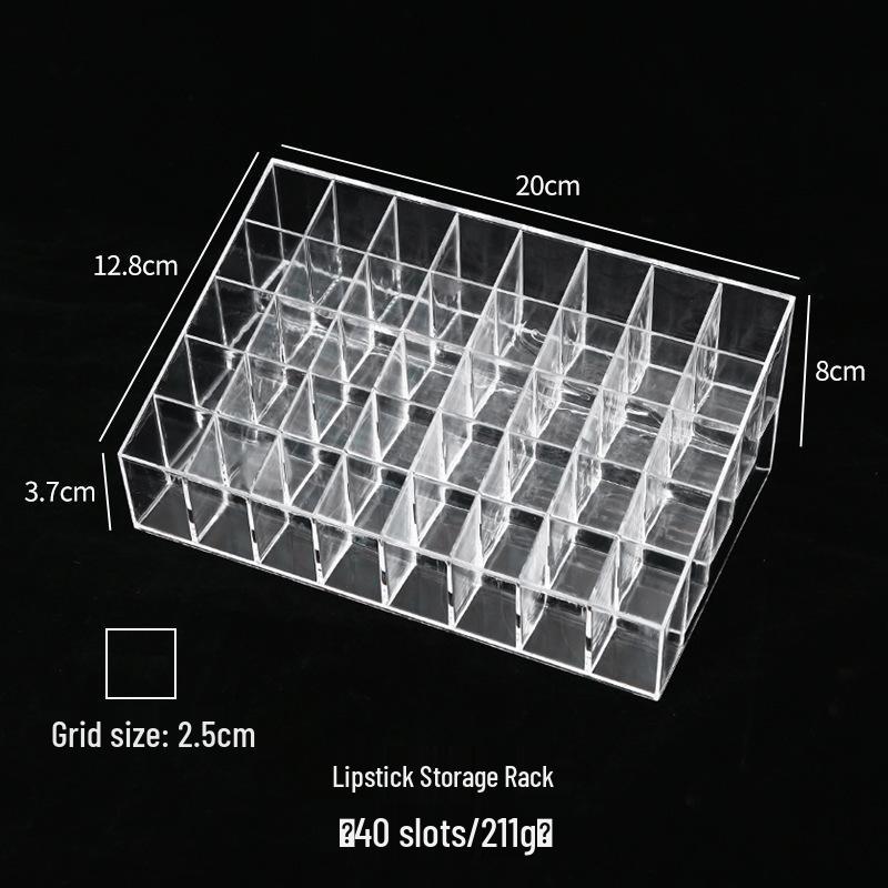 Transparent Lipstick and Nail Polish Organizer with Multi-Grid Storage