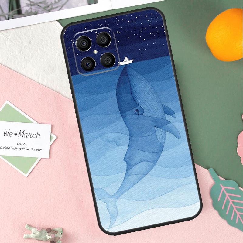 Cartoon Whale Case For Honor 90 50 70 Lite X9b X9a X8b X8a X8 X9 X9c Honor 200 Pro Magic 7 5 6 Lite Cover