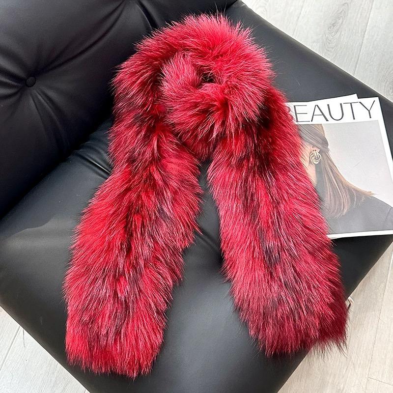 

2025 Winter Fashion Luxury Fox Fur Scarf Woman Double-sided Thicken Soft Long Real Fur Scarf Neck Warmer One Size