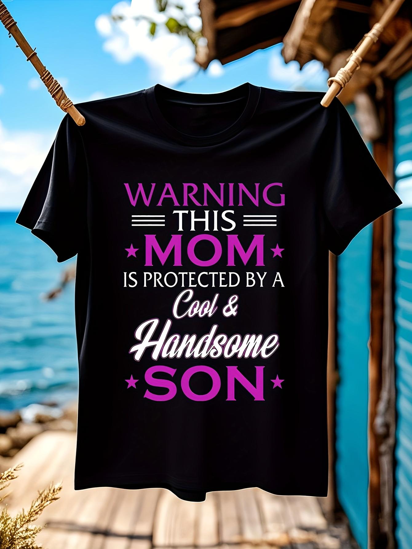 Funny Tshirt Funny Mom Son Graphic Tshirt - Protected by ... M