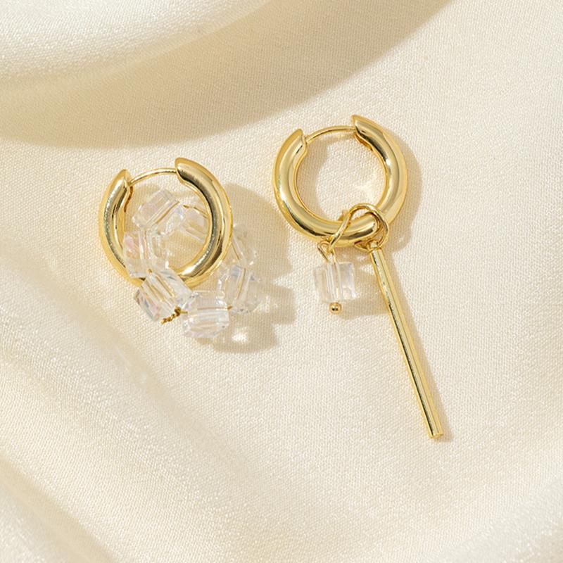 French Romantic Retro Enamel Round Gold Color Ear Buckle New Hoop Earrings For Womens Fashion Luxury Jewelry