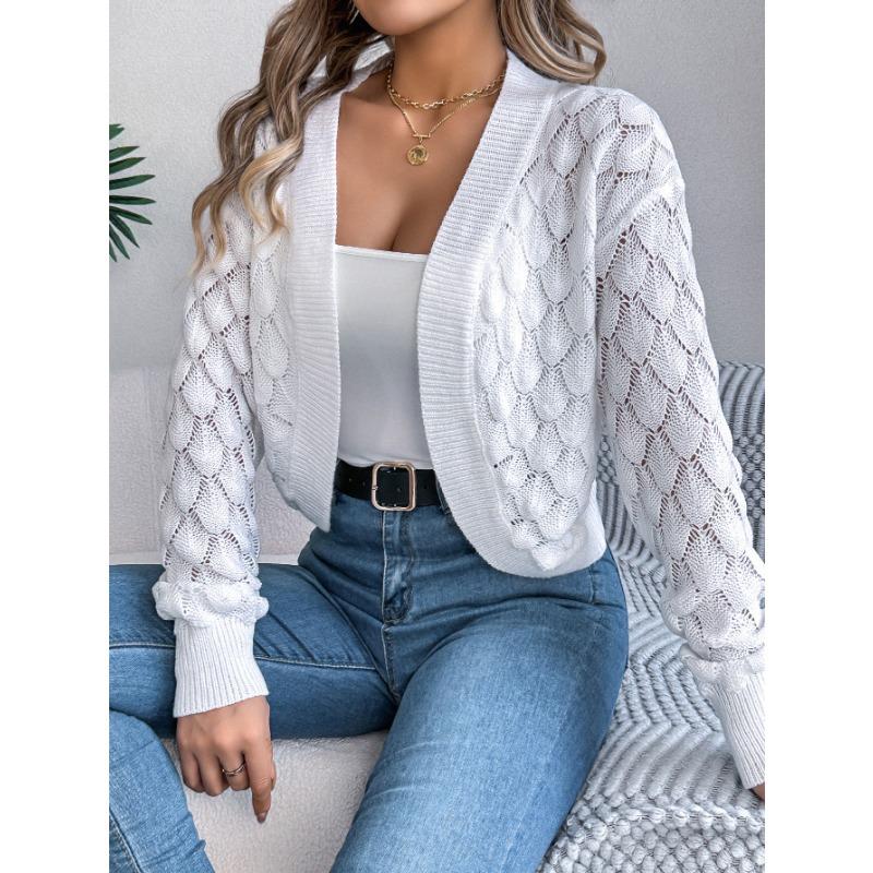 

Solid-color, Hollowed-out Lantern, Long-sleeved Cardigan, Sweater, Short Coat for Women s Clothing In Autumn and Winter S