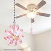 2PCS Bright Glass Flower Fan Pull Chains 24 Inch Length Decorative Fan Pull 58Cm for Ceiling Fan & Light Switches Upgrades