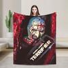 Terrifier Decke Film Kunst Der Clown Camping Flanell Bettwäsche Überwürfe Für Heimdekor Weich Warm Benutzerdefinierte Qualität Tagesdecke Geschenk